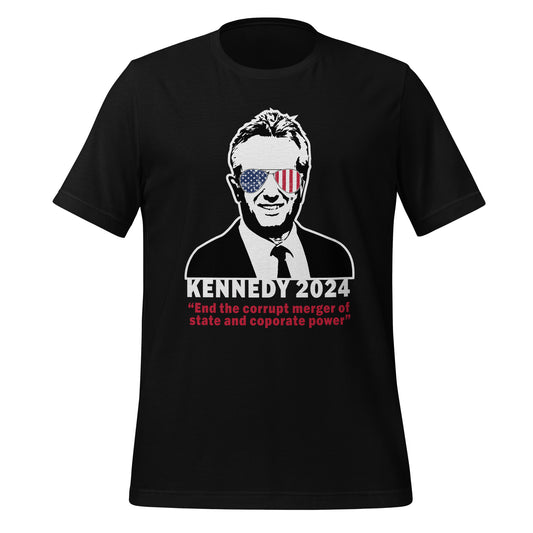 Kennedy 2024 in Sunglasses "End the corrupt merger of state and corporate power"